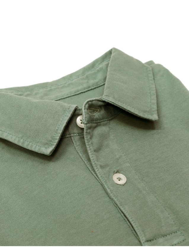 Polo jersey lavado Verde claro 2