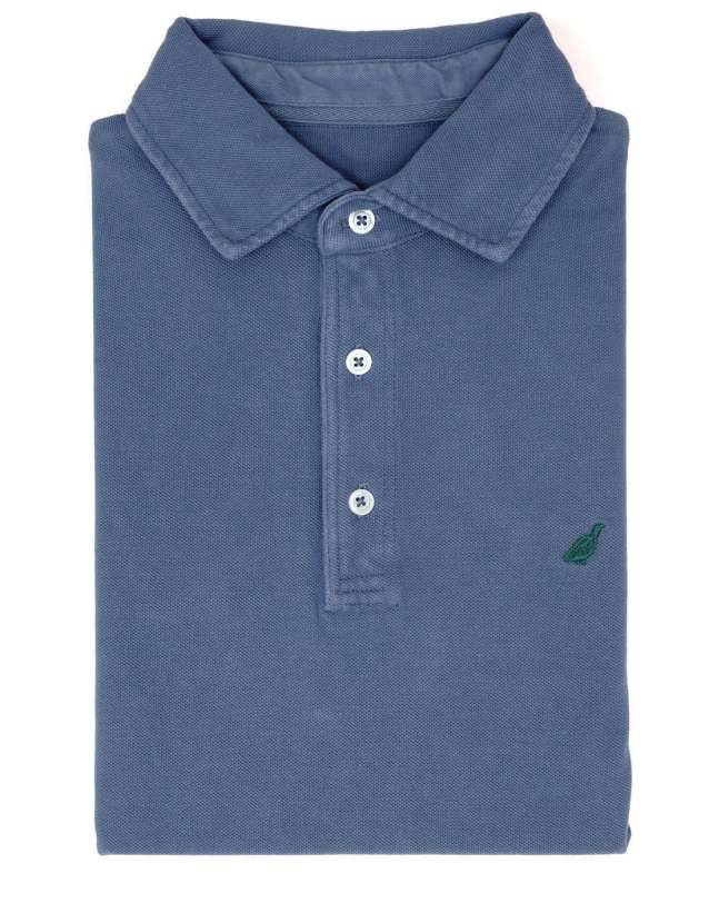 Polo pique manga larga Azul oscuro