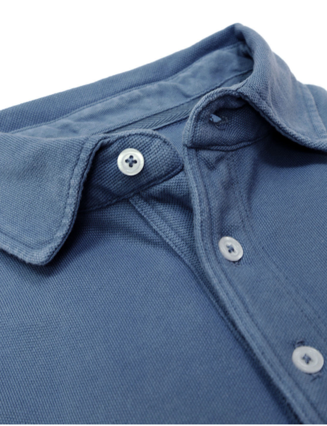 Polo pique manga larga Azul oscuro 2