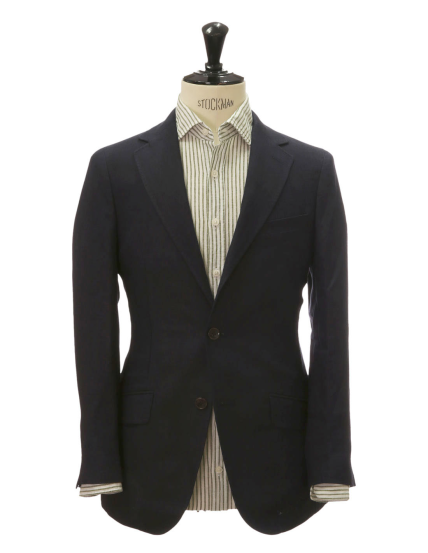 Chaqueta lino espiga Azul