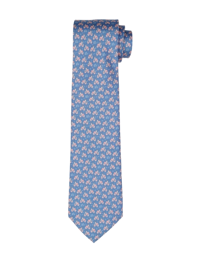 Corbata caracoles Azul/rosa
