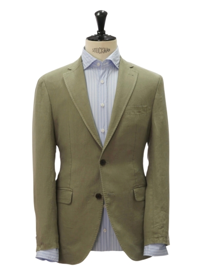 Chaqueta lino  lavada Verde