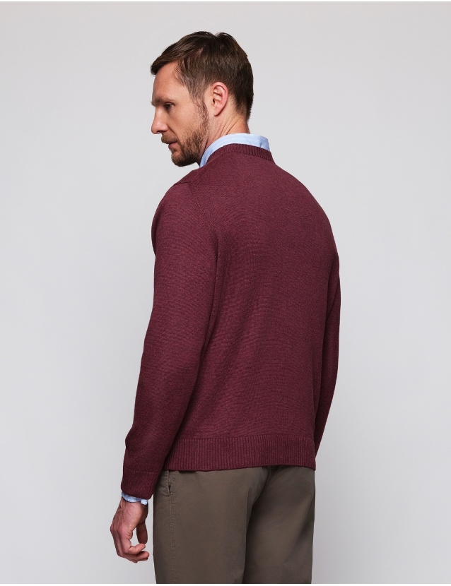 Jersey caja algodón Burdeos 2