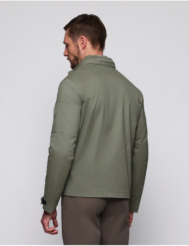 Cazadora popelin lavada Verde 2