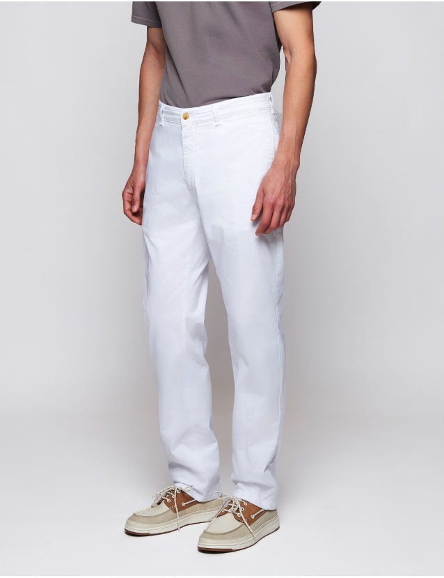 Pantalón satén s/p Blanco