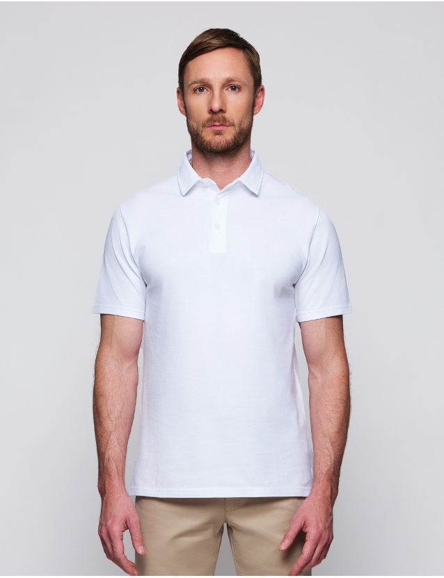 Polo pique lavado Blanco