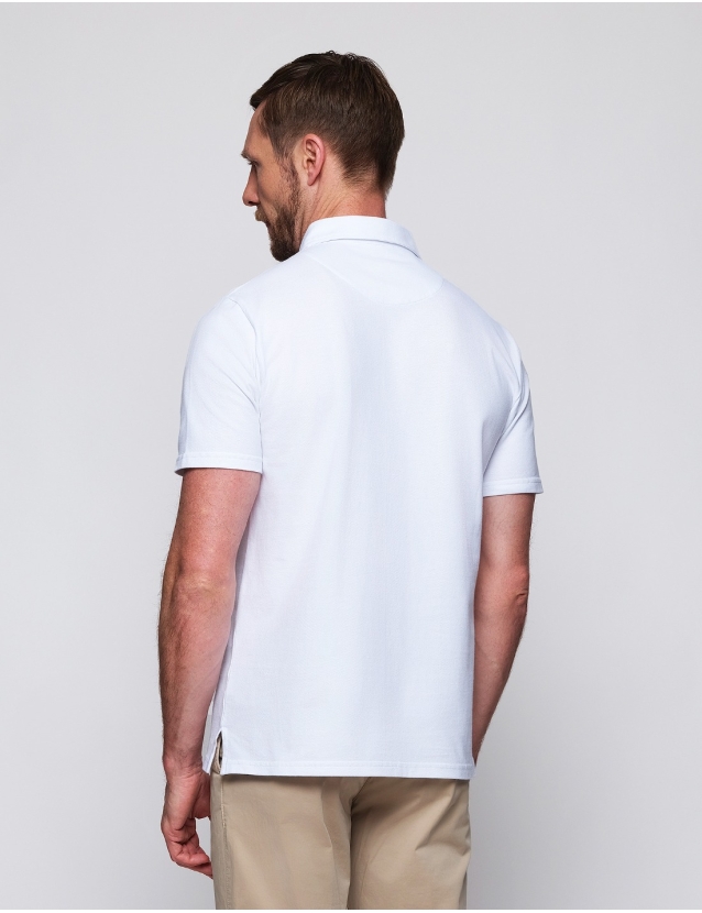 Polo pique lavado Blanco 2