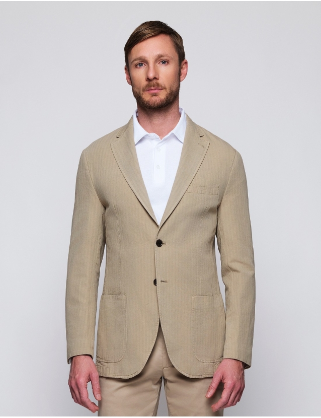 Chaqueta gabardina espiga...