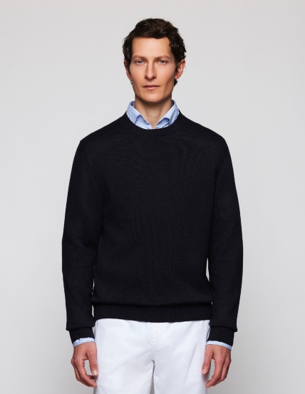 Jersey caja algodón Azul oscuro