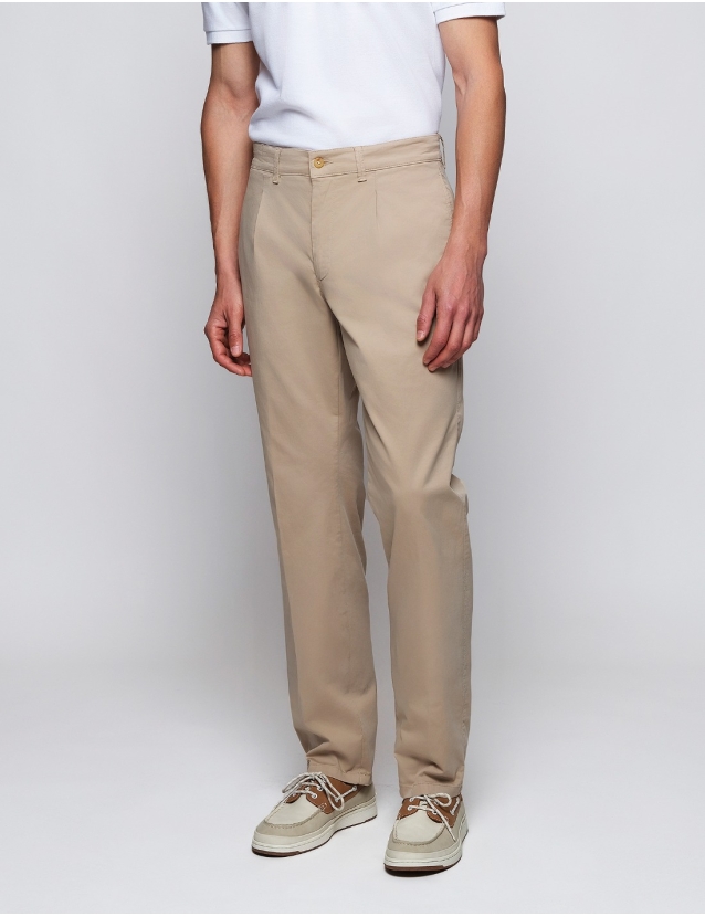 Pantalón satén c/p Beige