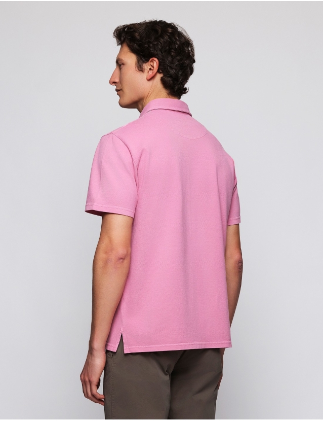 Polo pique lavado Rosa 2