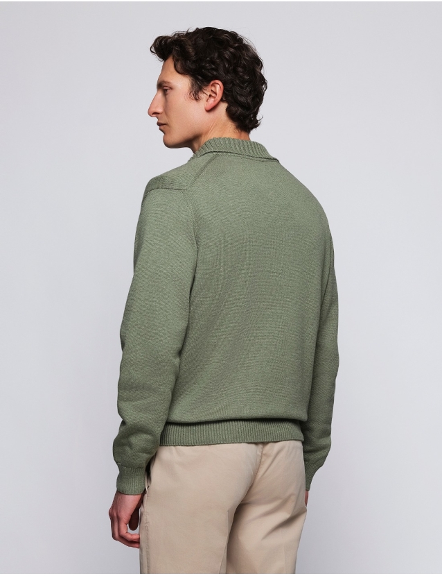 Jersey abertura algodón Verde 2