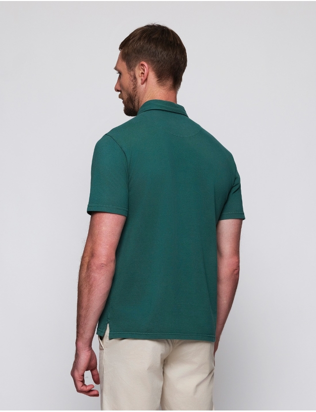 Polo pique lavado Verde 2