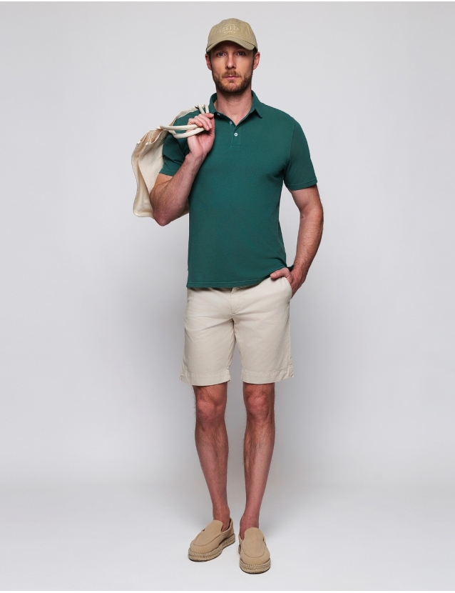 Polo pique lavado Verde