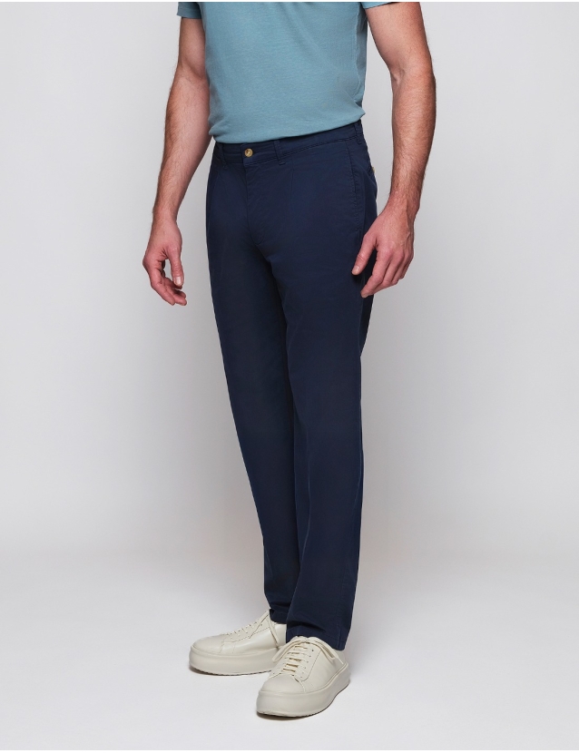 Pantalón satén c/p Azul marino