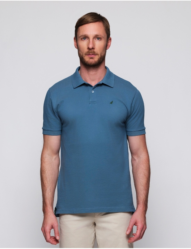 Polo pique manga corta Azul...