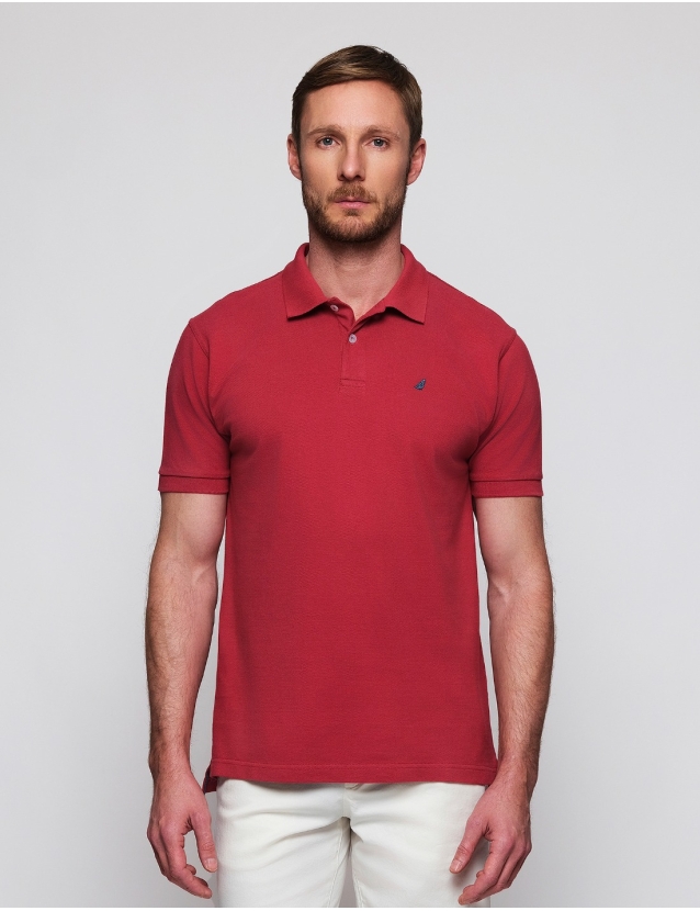 Polo pique manga corta Rojo
