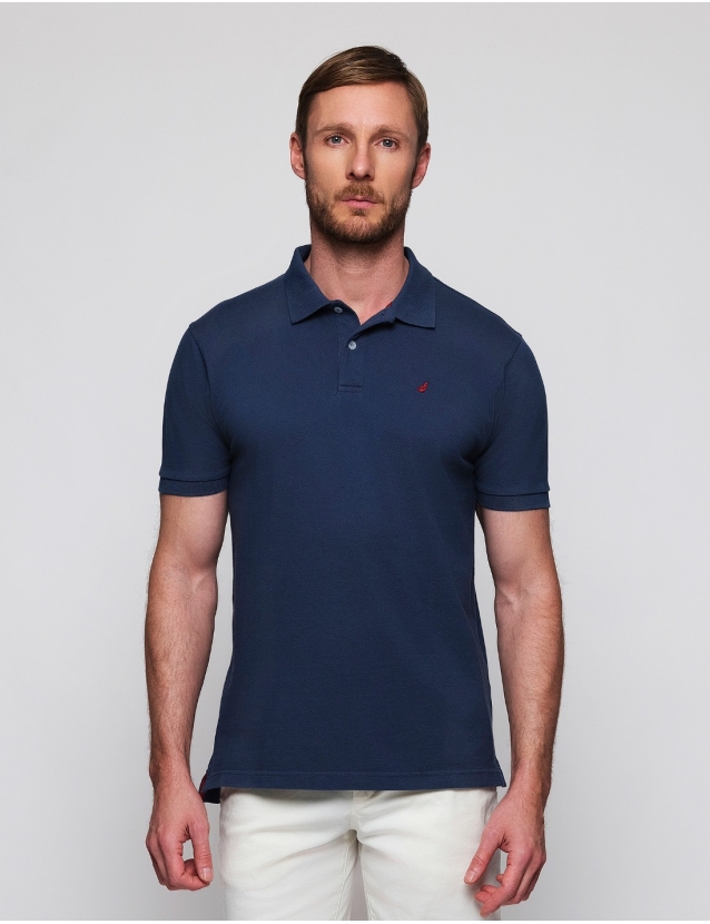 Polo pique manga corta Azul...