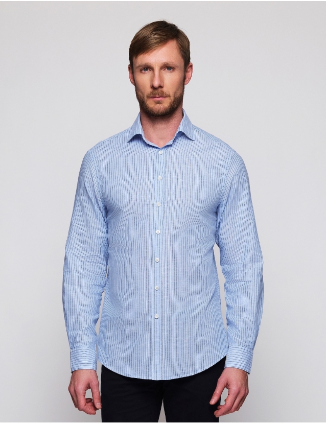 Camisa sport lino algodón...