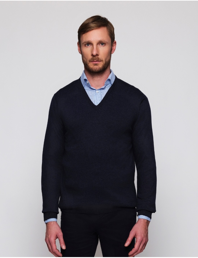 Jersey pico algodón Azul...