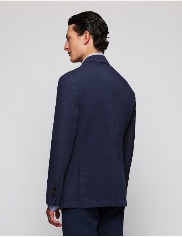 Chaqueta gabardina espiga Azul 2