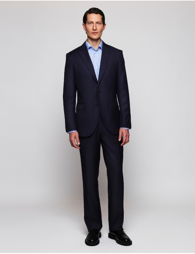 Traje fil a fil Azul medio