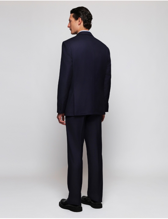 Traje fil a fil Azul medio 2