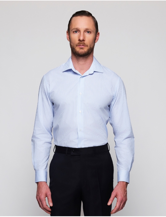 Camisa vestir fil a fil...