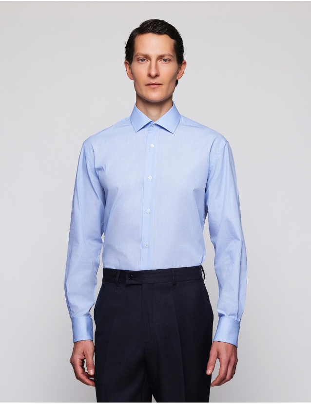 Camisa vestir lisa p.d Azul