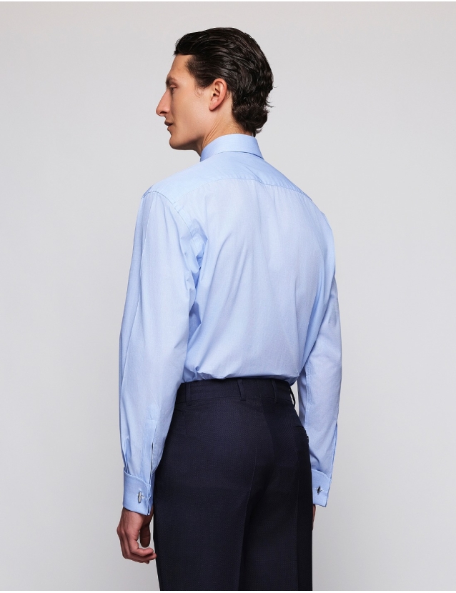 Camisa vestir lisa p.d Azul 2