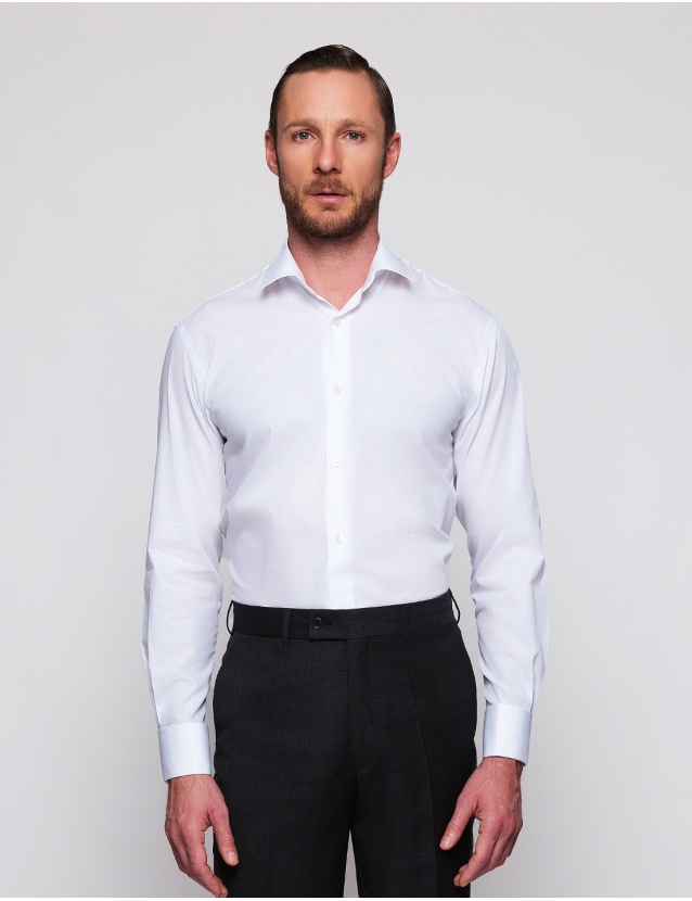 Camisa vestir lisa  p.d Blanco