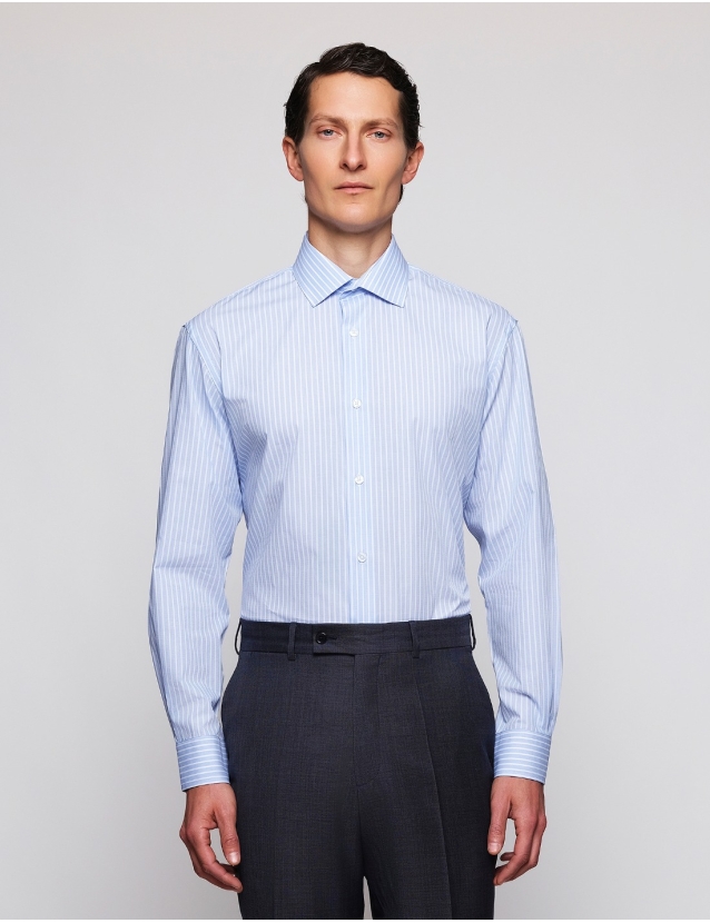 Camisa vestir fil a fil...