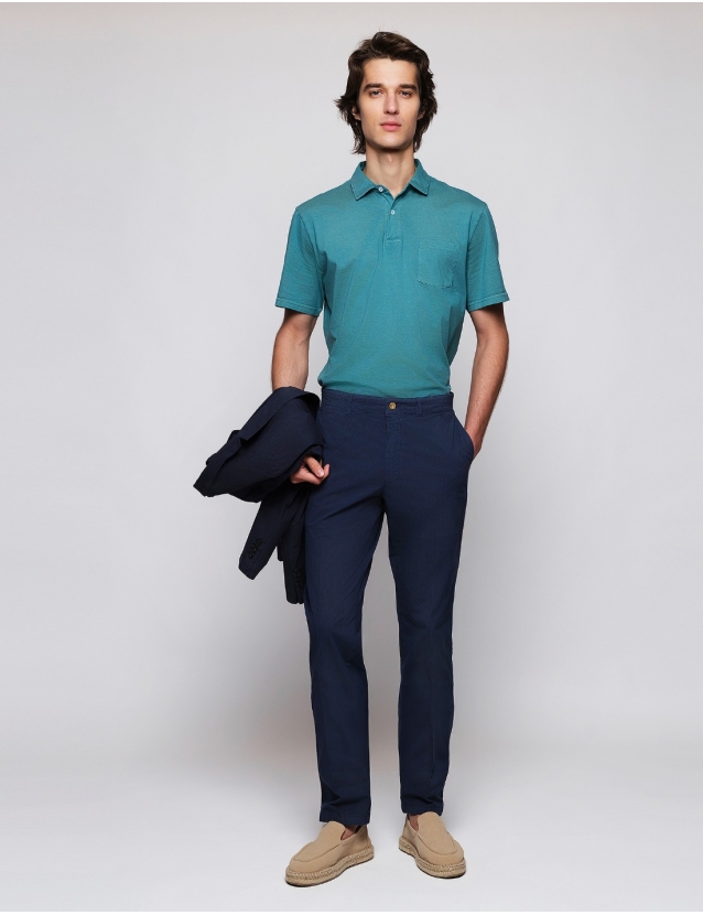 Pantalón seersucker Azul