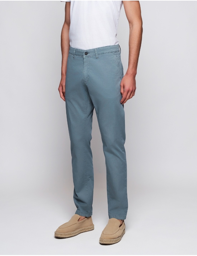 Pantalón chino popelin Azul... 2