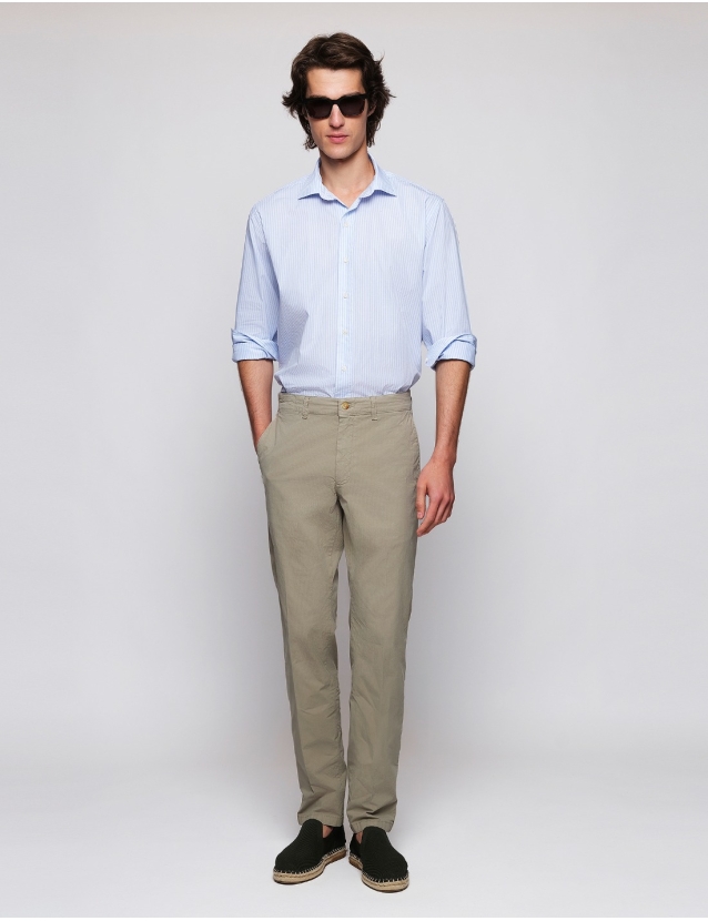 Pantalón seersucker Verde