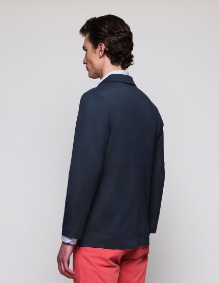 Cardigan algodón modal lavada Azul