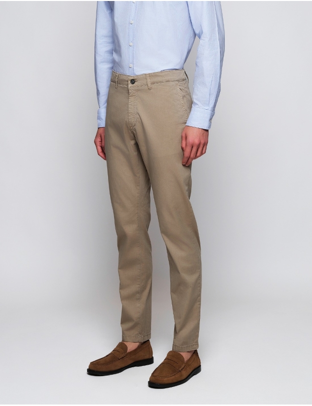 Pantalón chino popelin Kaki 2