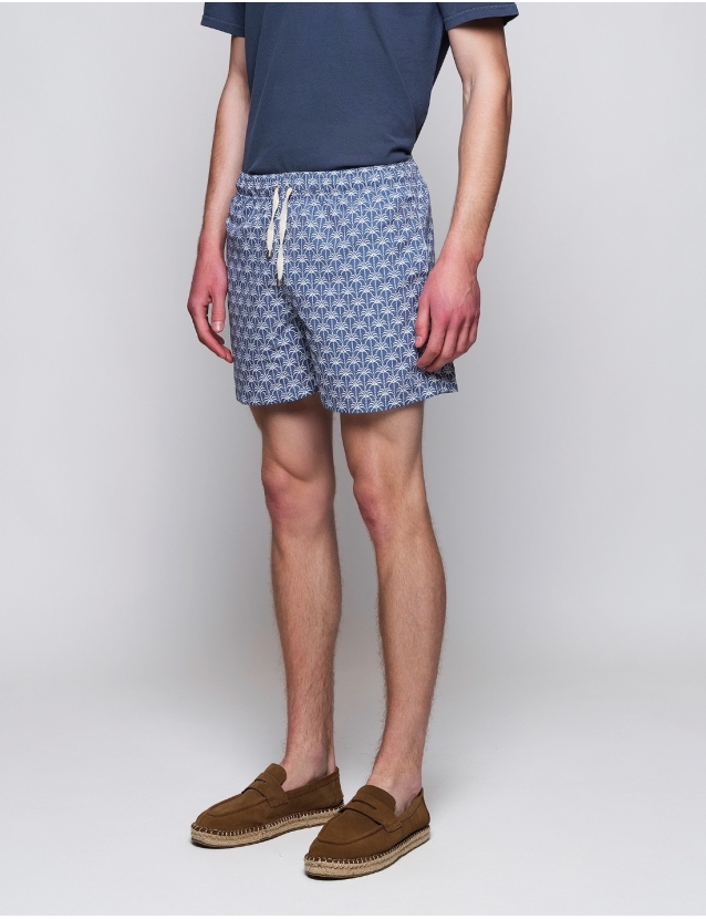 Traje de baño palmeras Azul 2