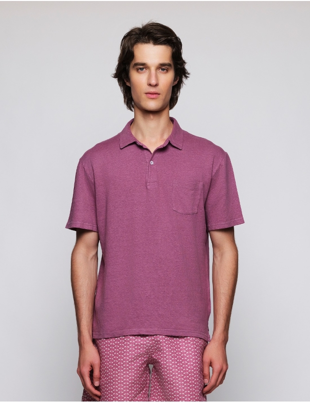 Polo manga corta lino Burdeos 2