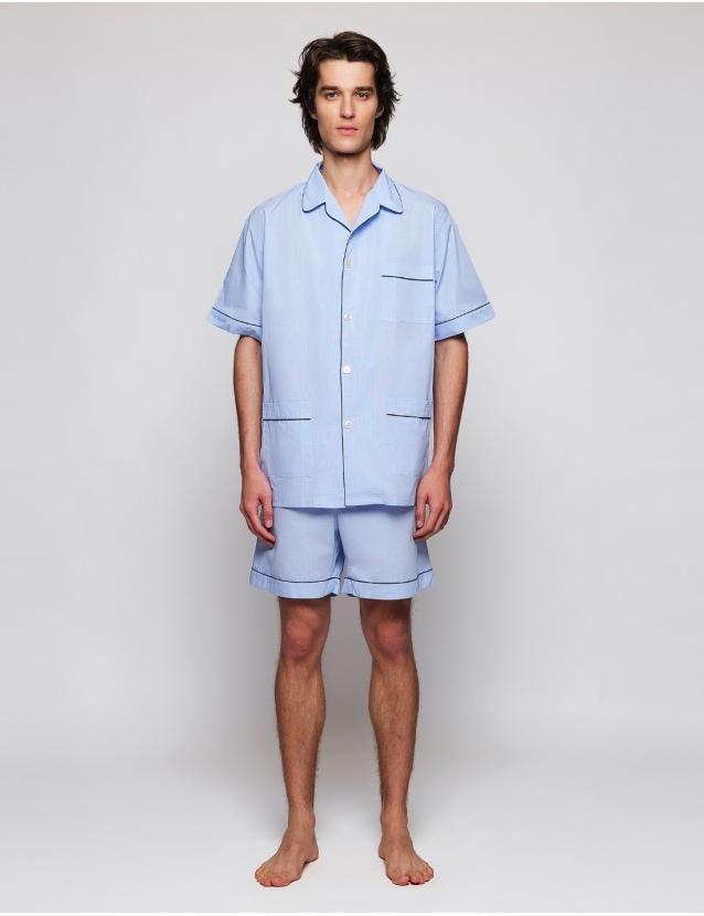 Pijama corto vichy Azul 2
