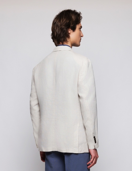 Chaqueta lino  lavada Beige