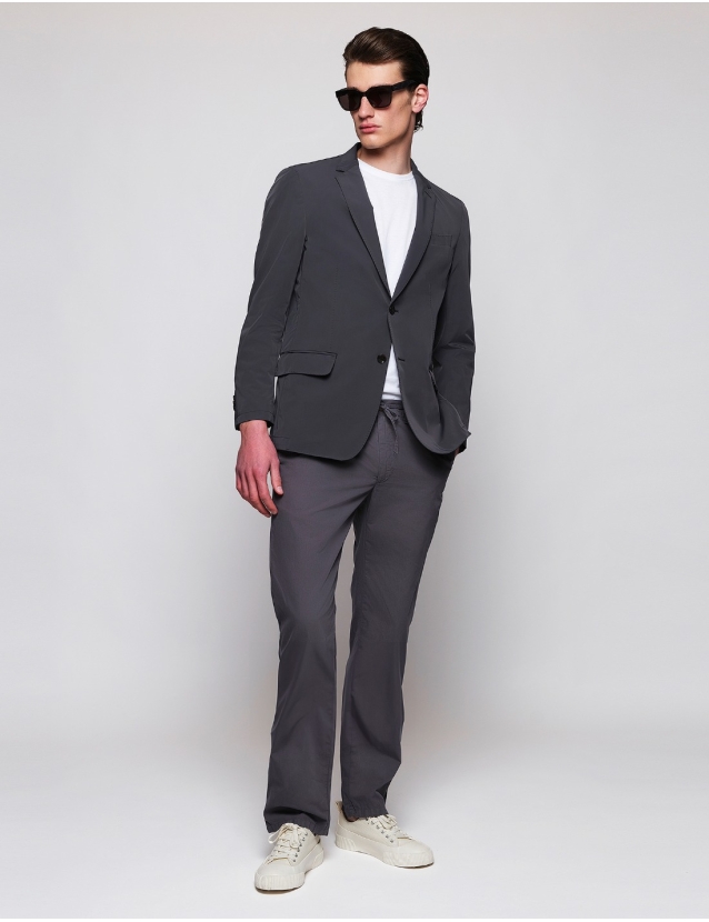 Pantalón popelin cuerda Gris