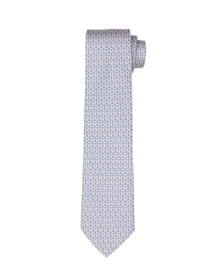 Corbata cadena herradura Azul/rosa