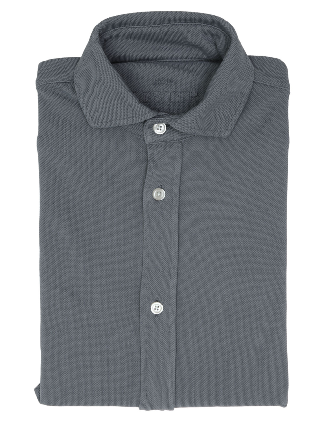 Camisa pique malla Azul medio