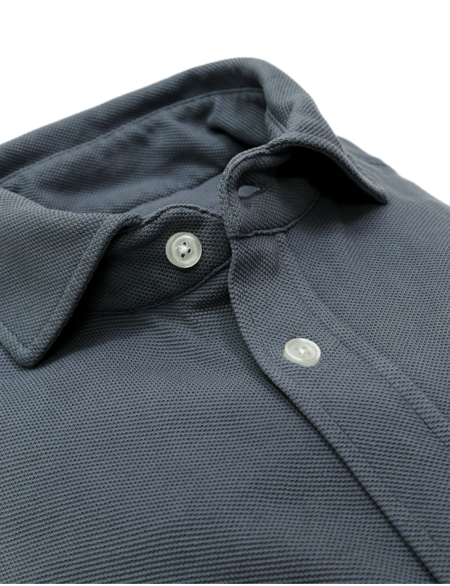 Camisa pique malla Azul medio 2