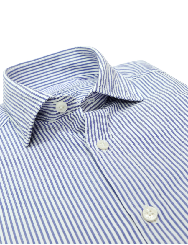 Camisa sport seersucker raya ancha Azul 2