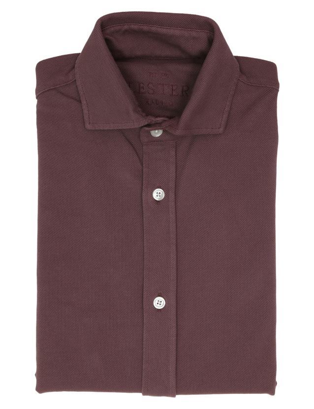 Camisa pique malla Berenjena