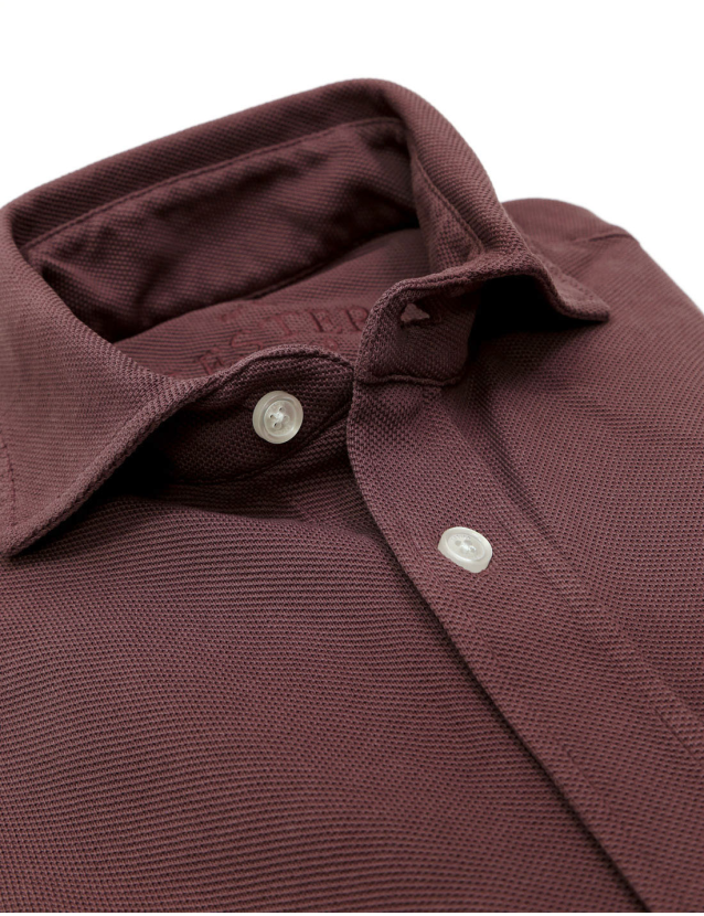 Camisa pique malla Berenjena 2