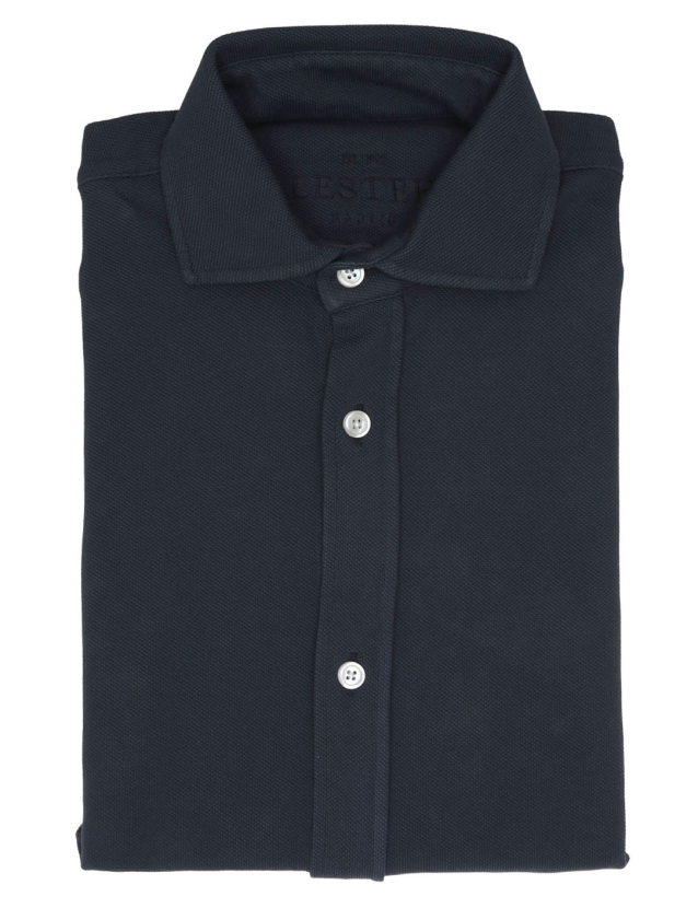 Camisa pique malla Azul oscuro