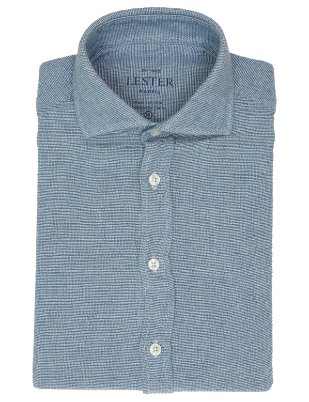 Camisa sport estructura denim Azul